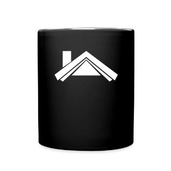 House roof white - Full Colour Mug - black - Front