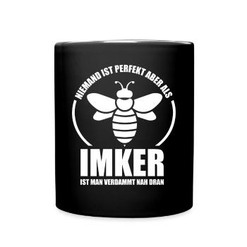 Lustige Imker Geschenke Hobbyimker Imkerei Biene - Tasse einfarbig - Schwarz - Vorne