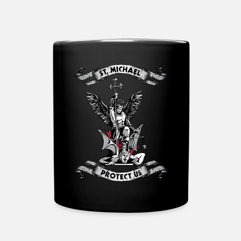 Archangel Saint Michael Protect Us Defend Us - Mug uni - noir