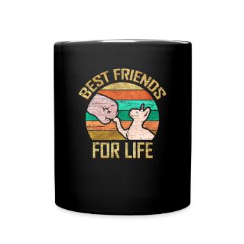 Best Friends for Life Sphinx Katze Retro Haustier - Tasse einfarbig - Schwarz - Vorne
