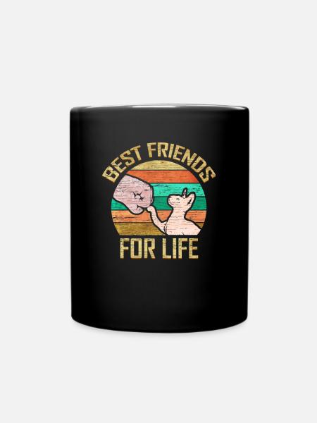 Best Friends for Life Sphinx Katze Retro Haustier - Tasse einfarbig - Schwarz