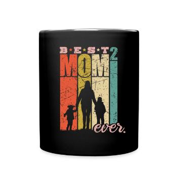 Meilleur maman Ever double maman maman avec 2 enfants - Mug uni - noir - Devant