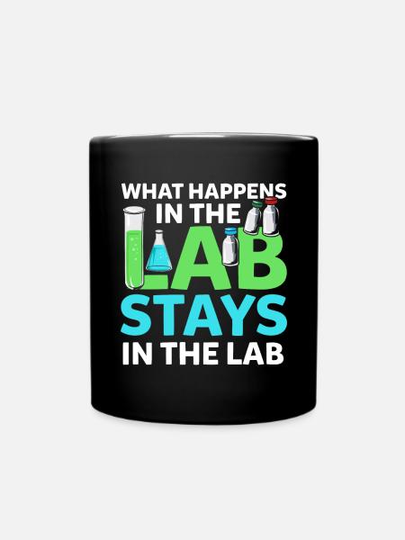 What Happens In The Lab Stays In Lab Chemistry Lab - Full Colour Mug - black