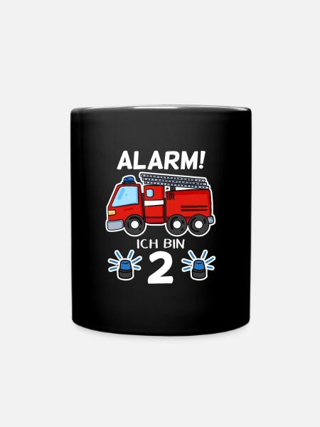 Feuerwehr 2 Jahre Geburtstag - 2 Jahre alt - Tasse einfarbig - Schwarz