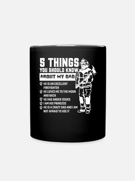 Feuerwehrmann Papa - Tasse einfarbig - Schwarz