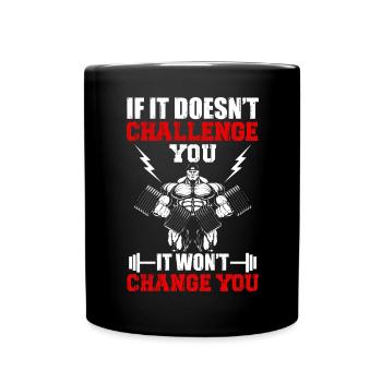 Gym Muscle Building Fitness - Full Colour Mug - black - Front