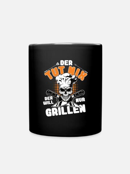 Grillen Grillmeister Grillmaster Grillschürze - Tasse einfarbig - Schwarz