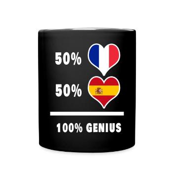 France et Espagne 100 % Genial / Cadeau - Mug uni - noir - Devant