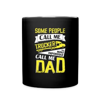 Camion de camion papa cadeau - Mug uni - noir - Devant