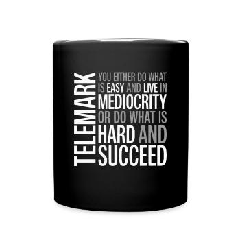 Telemark Ski Telebrands Succeed Saying Heel Free - Full Colour Mug - black - Front
