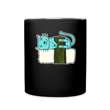 Cat Sushi Japanese Food Japan Cat Love - Full Colour Mug - black - Front