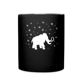 Mammut Im Schnee - Tasse einfarbig - Schwarz - Vorne