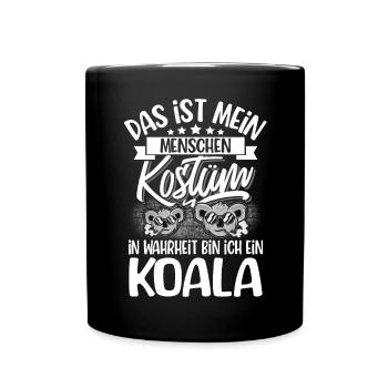 Koala - Tasse einfarbig - Schwarz - Vorne