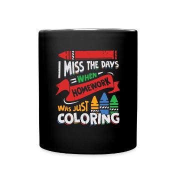Homework School Student Gift - Full Colour Mug - black - Front