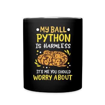 Ball Python - Tasse einfarbig - Schwarz - Vorne