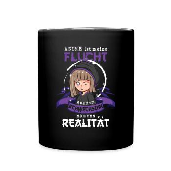 Netter Anime schauen Spruch, Anime Geschenk - Tasse einfarbig - Schwarz - Vorne