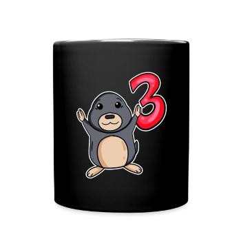 3 Years Kids Birthday Gift - Full Colour Mug - black - Front