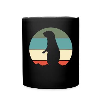 Präriehund Retro - Tasse einfarbig - Schwarz - Vorne