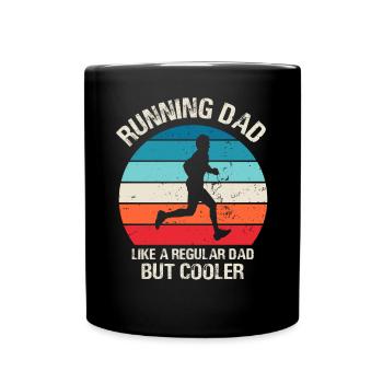 Running Dad Funny Marathon Runner Vintage - Full Colour Mug - black - Front