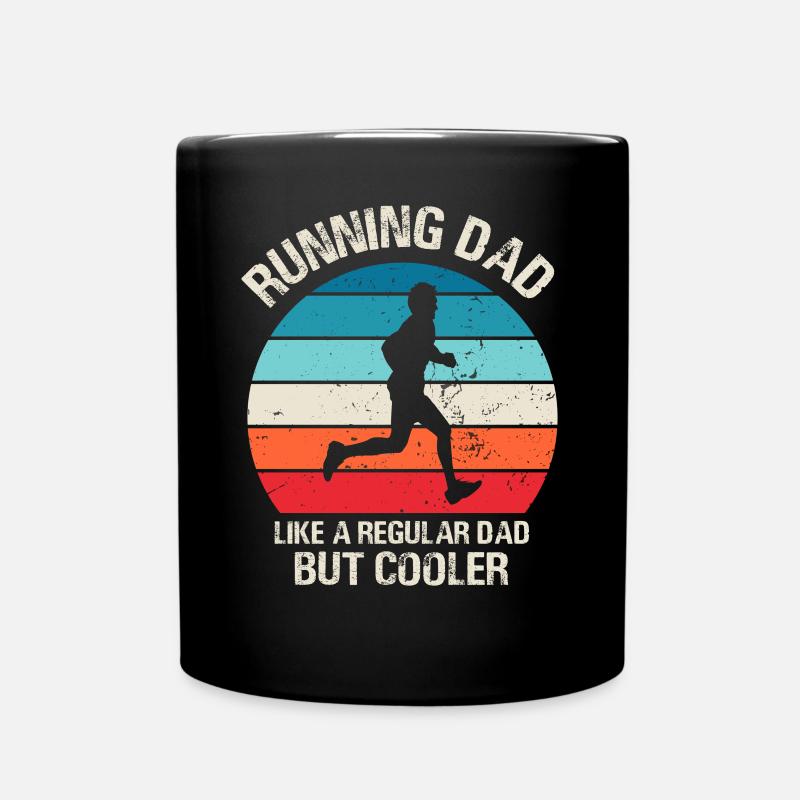 Running Dad Funny Marathon Runner Vintage - Mug uni - noir