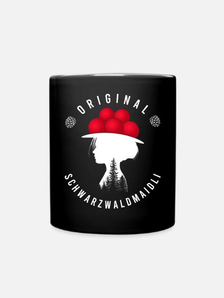 Original Schwarzwaldmädel Bollenhut Schwarzwald - Tasse einfarbig - Schwarz