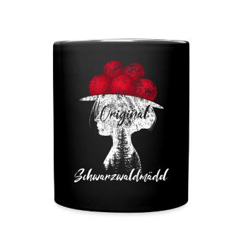 Schwarzwaldmädel Bollenhut Schwarzwald Grunge - Tasse einfarbig - Schwarz - Vorne
