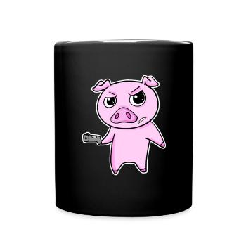 Truand porc avec arme - Mug uni - noir - Devant