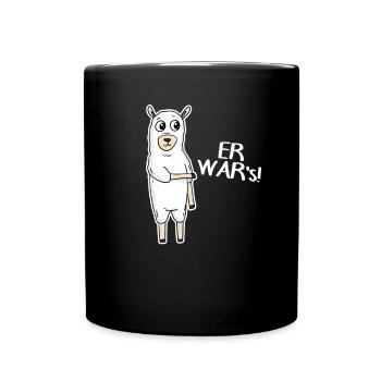 Er war's - Tasse einfarbig - Schwarz - Vorne