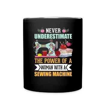 Nähen - Tasse einfarbig - Schwarz - Vorne