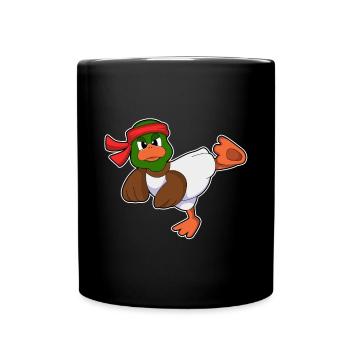 Ente Karate Kampfsport - Tasse einfarbig - Schwarz - Vorne