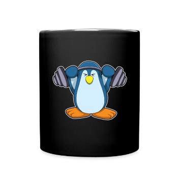 Penguin Bodybuilder Barbell Musculation - Mug uni - noir - Devant