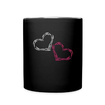 Heart Heart - Full Colour Mug - black - Front