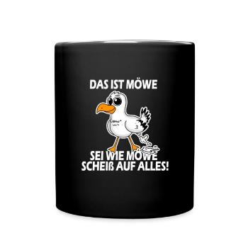 Norddeutsch Das ist Möwe lustiger Spruch - Tasse einfarbig - Schwarz - Vorne