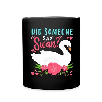 Schwäne Wasservögel Schwan - Tasse einfarbig - Schwarz - Vorne