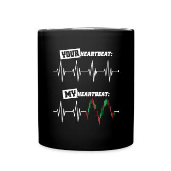 Trader Heartbeat My Heartbeat Stocks Stock Exchange Forex - Full Colour Mug - black - Front