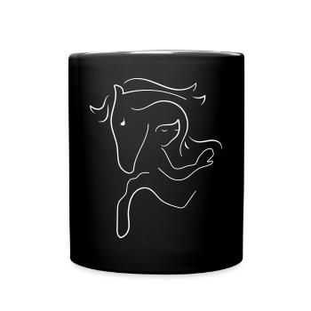 Cheval et Cavalier - Mug uni - noir - Devant
