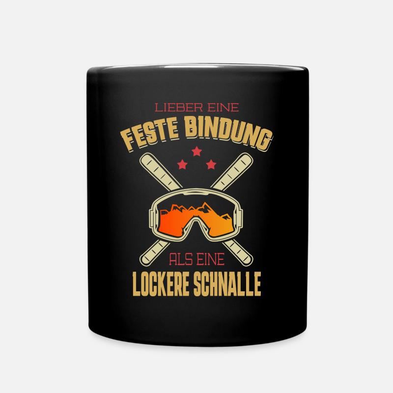 Lieber eine feste Bindung Skilehrer Ski Spruch - Tasse einfarbig - Schwarz