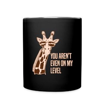 Drôle girafe animaux amoureux Safari plus haut - Mug uni - noir - Devant