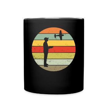 RC avion modèle retro cadeau vintage - Mug uni - noir - Devant