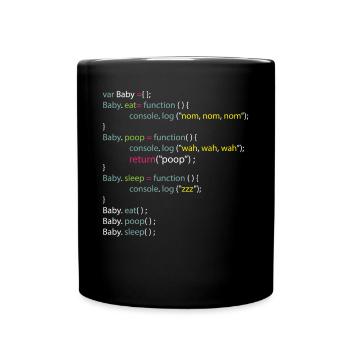 Baby Eat Poop Sleep Coding Onesie - Full Colour Mug - black - Front