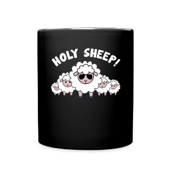 Schaf Sonnenbrille Cool Lustig Witzig Party - Tasse einfarbig - Schwarz - Vorne