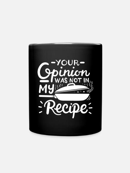 Koch Rezept Kochen - Tasse einfarbig - Schwarz