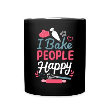 Backen Bäckerei Hobbybäcker - Tasse einfarbig - Schwarz - Vorne
