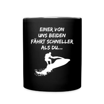 Jetskifahrer Jetski Jet Ski Cooler Spruch Geschenk - Tasse einfarbig - Schwarz - Vorne