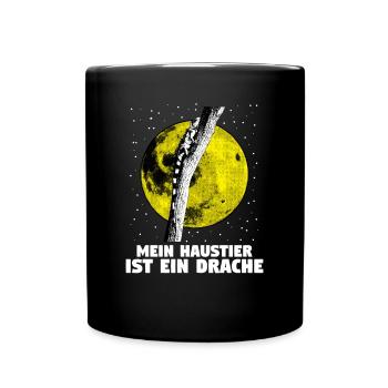 Mein Haustier ist ein Drache Beardie Bartagame - Tasse einfarbig - Schwarz - Vorne