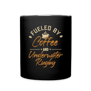 Alimenté Par Le Café Et Le Rugby Sous-Marin Uwr - Mug uni - noir - Devant