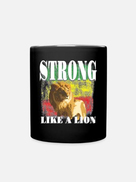 Lion Rasta - Mug uni - noir