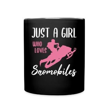 Motoneigiste motoneige cadeau dames filles - Mug uni - noir - Devant