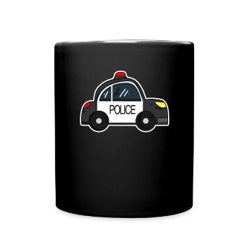 Voiture de police - Mug uni - noir - Devant