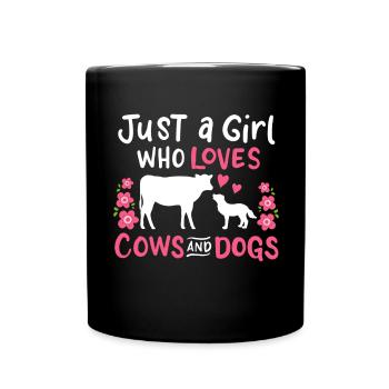 Chien de vache vaches et chiens - Mug uni - noir - Devant